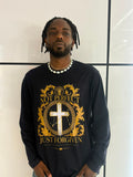 Navy Long Sleeve Crew Neck T Shirt- Not Perfect - Just Forgiven