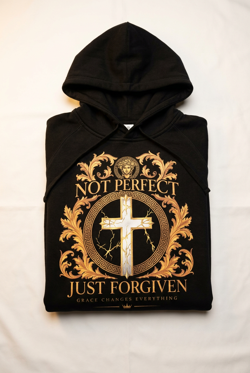 Not Perfect, Just Forgiven — Premium Long Sleeve Hoodie