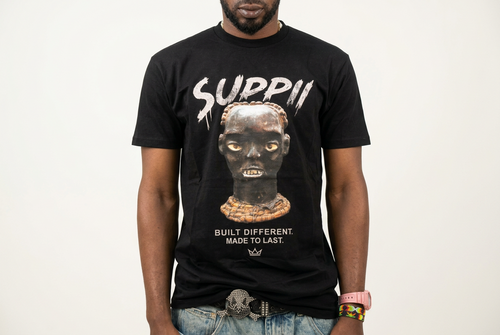 Black Short Sleeve T Shirt- Suppii Built Different Made to Last