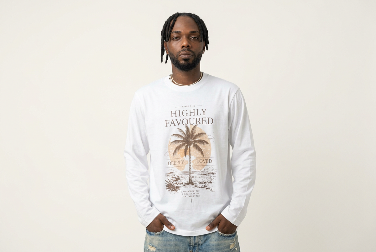 Highly Favoured Deeply Loved Long Sleeve Tee
