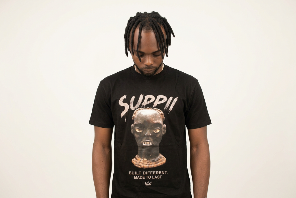 Black Short Sleeve T Shirt- Suppii Built Different Made to Last