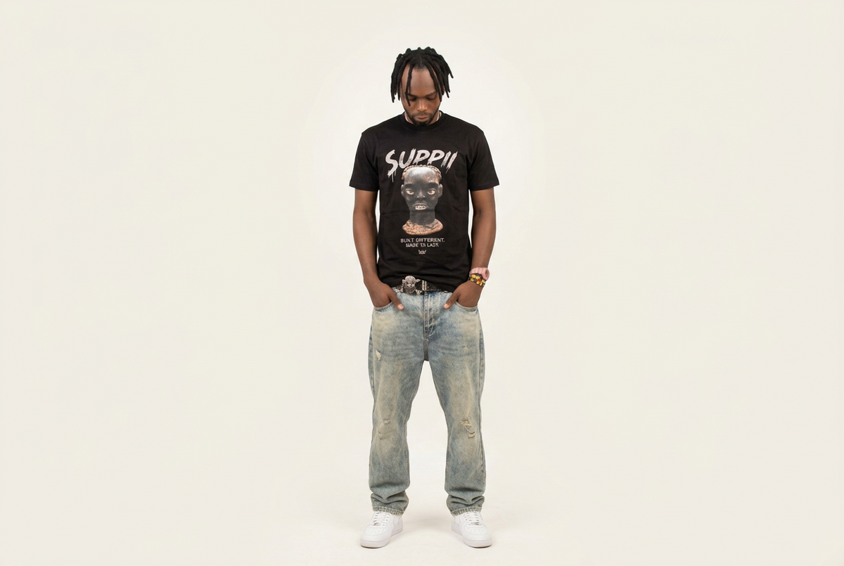 Black Short Sleeve T Shirt- Suppii Built Different Made to Last